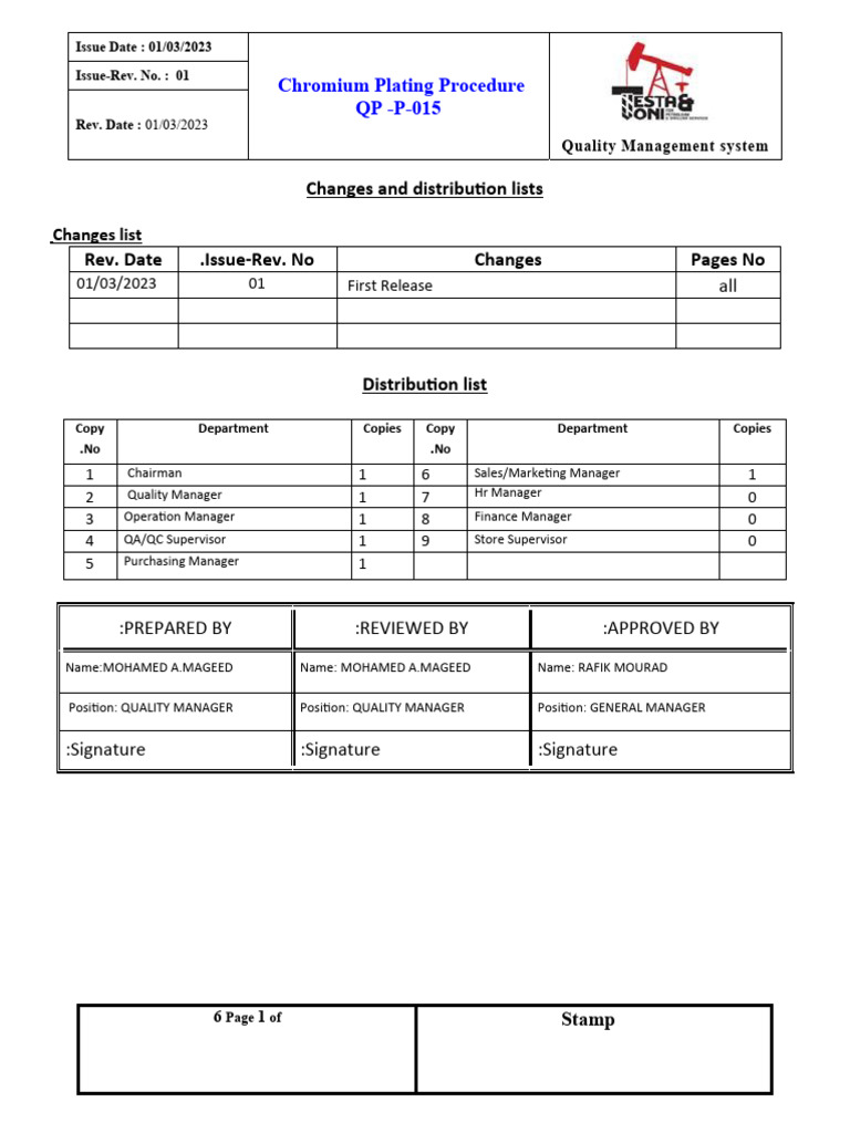 Chromium Plating Quality Management Guide | PDF | Precipitation ...