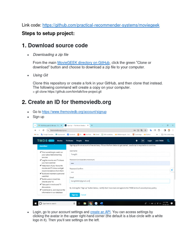 MovieGEEK Project Setup Guide | PDF | Python (Programming Language ...