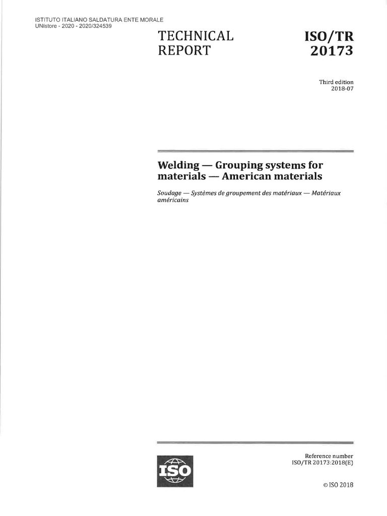 Iso TR 20173 - 2018 | PDF | International Organization For ...