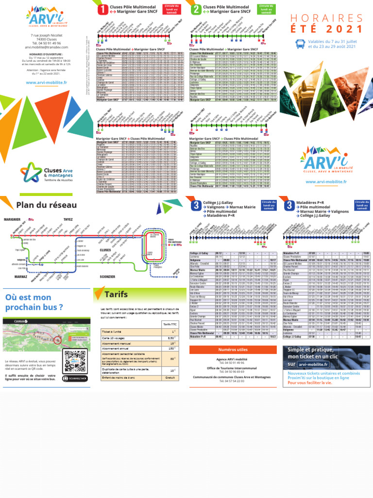 Horaires des bus ARVI à Cluses | PDF