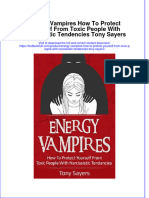 Download textbook Energy Vampires How To Protect Yourself From Toxic People With Narcissistic Tendencies Tony Sayers ebook all chapter pdf 