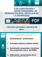 Taller de capacitación sobre reciclaje en la universidad