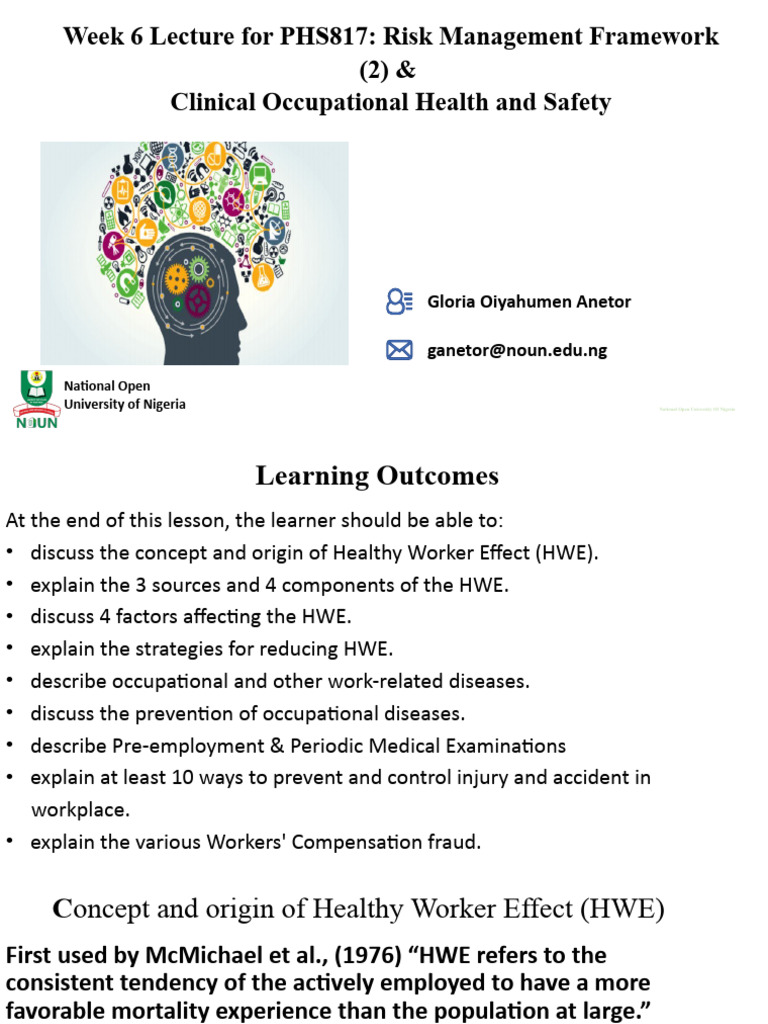Understanding the Healthy Worker Effect | PDF | Occupational Safety And ...