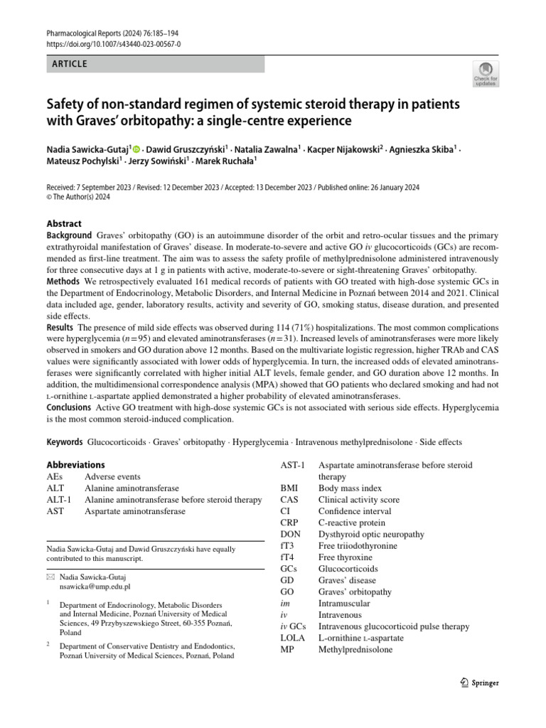 2024 safety of non standard regimen of systemic steroid therapy in