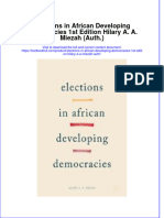 Download textbook Elections In African Developing Democracies 1St Edition Hilary A A Miezah Auth ebook all chapter pdf 