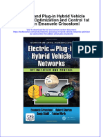 Textbook Electric and Plug in Hybrid Vehicle Networks Optimization and Control 1St Edition Emanuele Crisostomi Ebook All Chapter PDF
