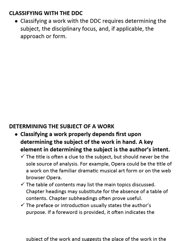 Classifying Works with the DDC | PDF | Books