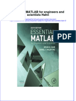 Download pdf Essential Matlab For Engineers And Scientists Hahn 3 ebook full chapter 