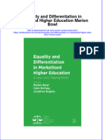 Download textbook Equality And Differentiation In Marketised Higher Education Marion Bowl ebook all chapter pdf 