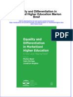 Textbook Equality and Differentiation in Marketised Higher Education Marion Bowl Ebook All Chapter PDF