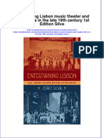 Textbook Entertaining Lisbon Music Theater and Modern Life in The Late 19Th Century 1St Edition Silva Ebook All Chapter PDF