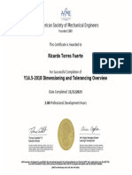 Ricardo Torres - ASME Certificate 