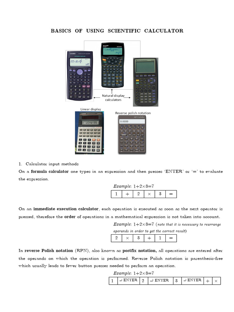 Basic Calculator Use Summary | PDF | Elementary Mathematics ...
