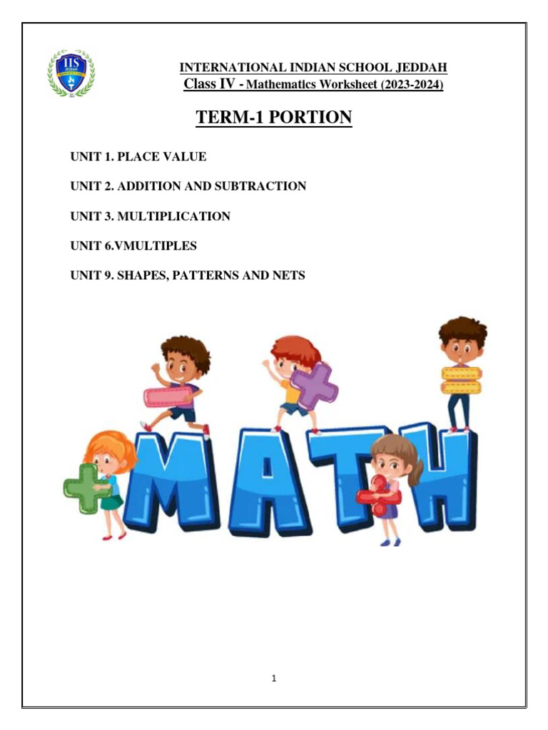 Class IV Mathematics Worksheet: Multiples | PDF | Circle | Shape