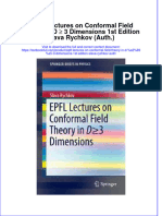 Download textbook Epfl Lectures On Conformal Field Theory In D %E2%89%A5 3 Dimensions 1St Edition Slava Rychkov Auth ebook all chapter pdf 