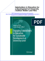 PDF Engaging Stakeholders in Education For Sustainable Development at University Level 1St Edition Walter Leal Filho Ebook Full Chapter