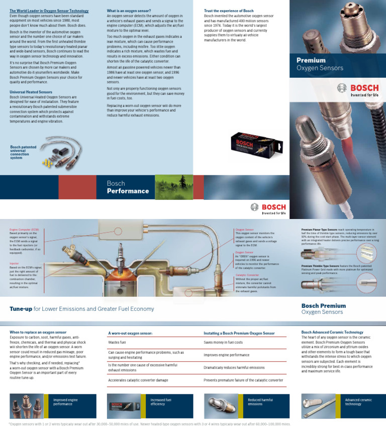 Bosch Premium Oxygen Sensors Overview | PDF | Exhaust Gas | Energy ...