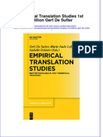 Textbook Empirical Translation Studies 1St Edition Gert de Sutter Ebook All Chapter PDF