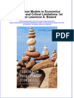 Download textbook Equilibrium Models In Economics Purposes And Critical Limitations 1St Edition Lawrence A Boland ebook all chapter pdf 