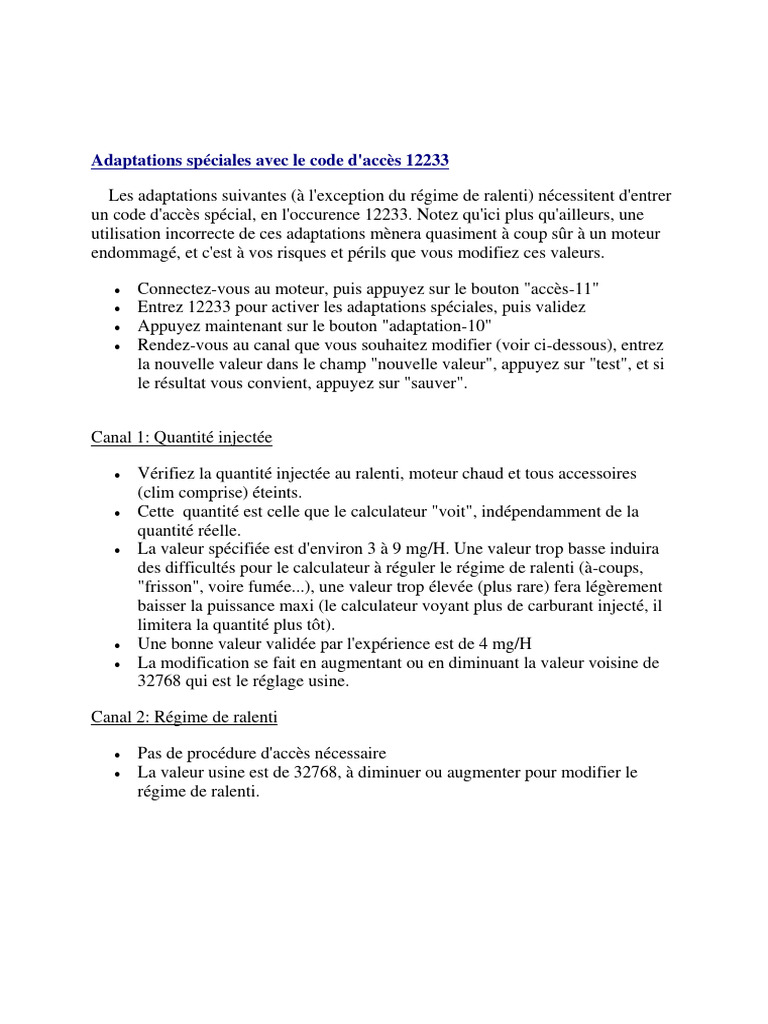 Adaptations spéciales moteur 12233 | PDF | Ingénierie | Propulsion