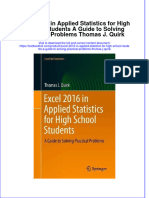 Textbook Excel 2016 in Applied Statistics For High School Students A Guide To Solving Practical Problems Thomas J Quirk Ebook All Chapter PDF