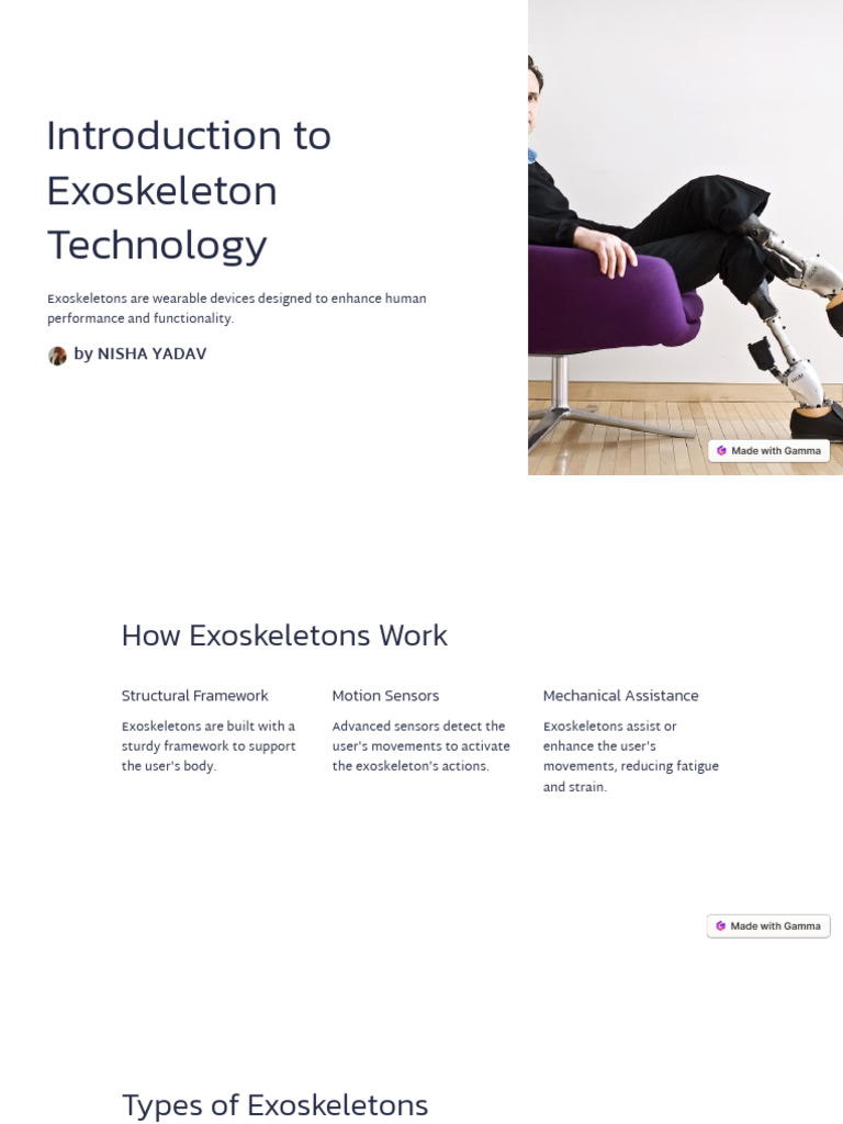 Exoskeleton Technology Overview | PDF | Physical Therapy