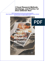 Textbook Ethics and Visual Research Methods Theory Methodology and Practice 1St Edition Deborah Warr Ebook All Chapter PDF