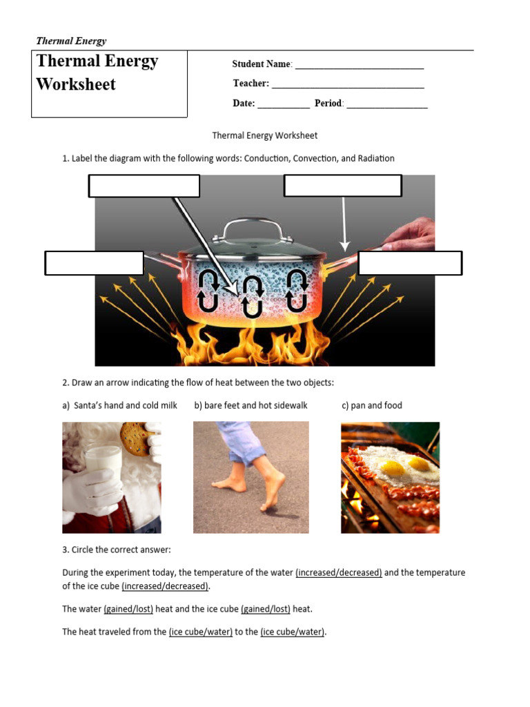 Thermal Energy Vs Temperature Worksheet