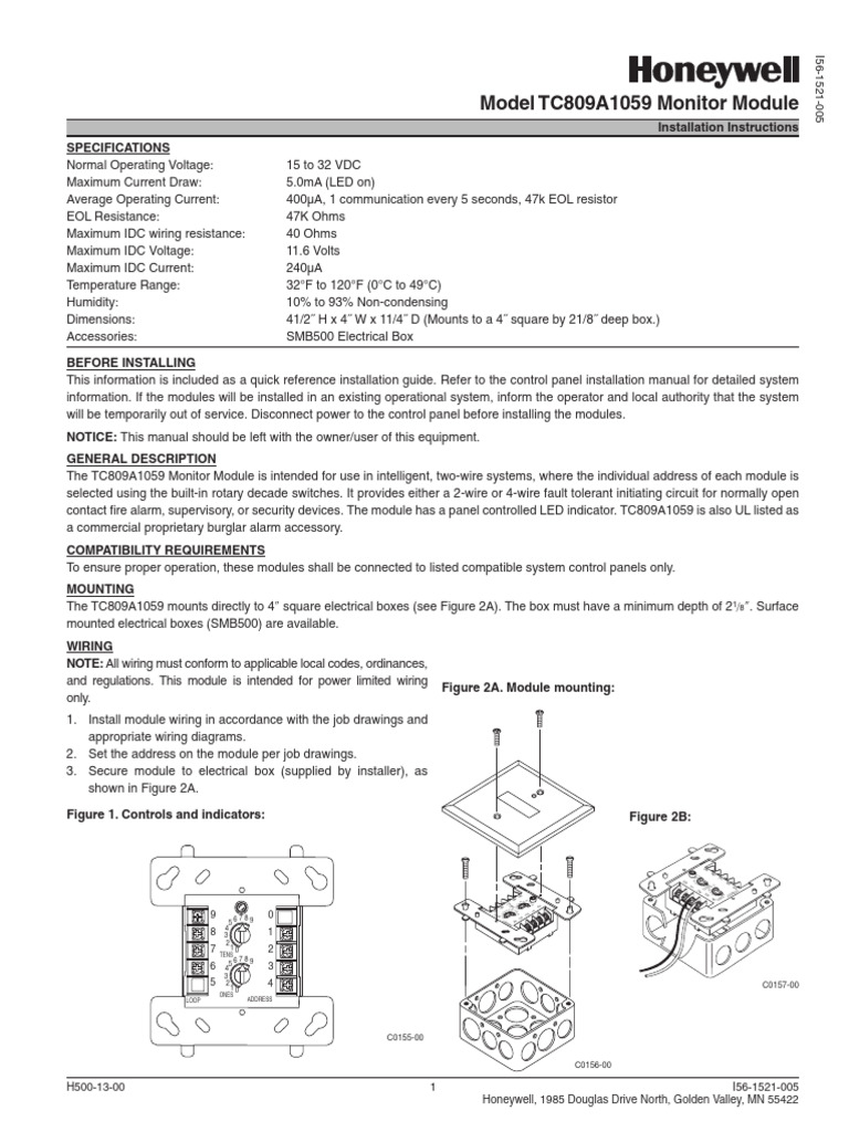 TC809A1059 Monitor Module Guide | PDF | Electrical Wiring | Switch