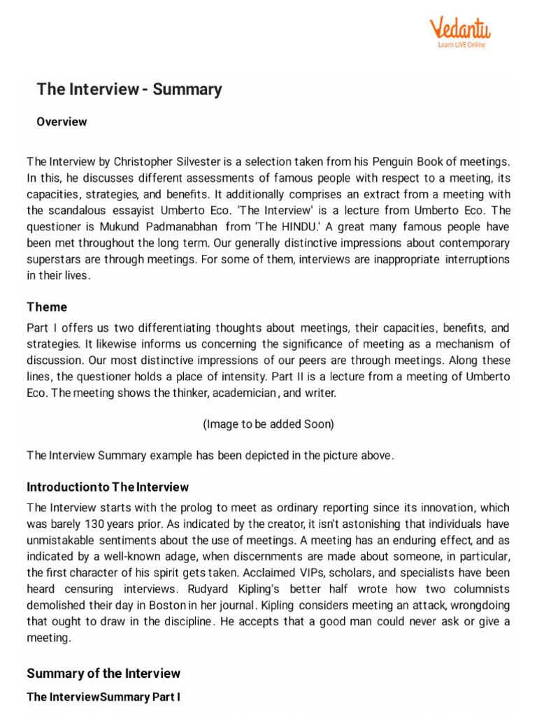 The Interview - Summary | PDF