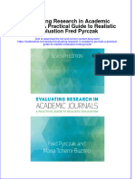 Textbook Evaluating Research in Academic Journals A Practical Guide To Realistic Evaluation Fred Pyrczak Ebook All Chapter PDF