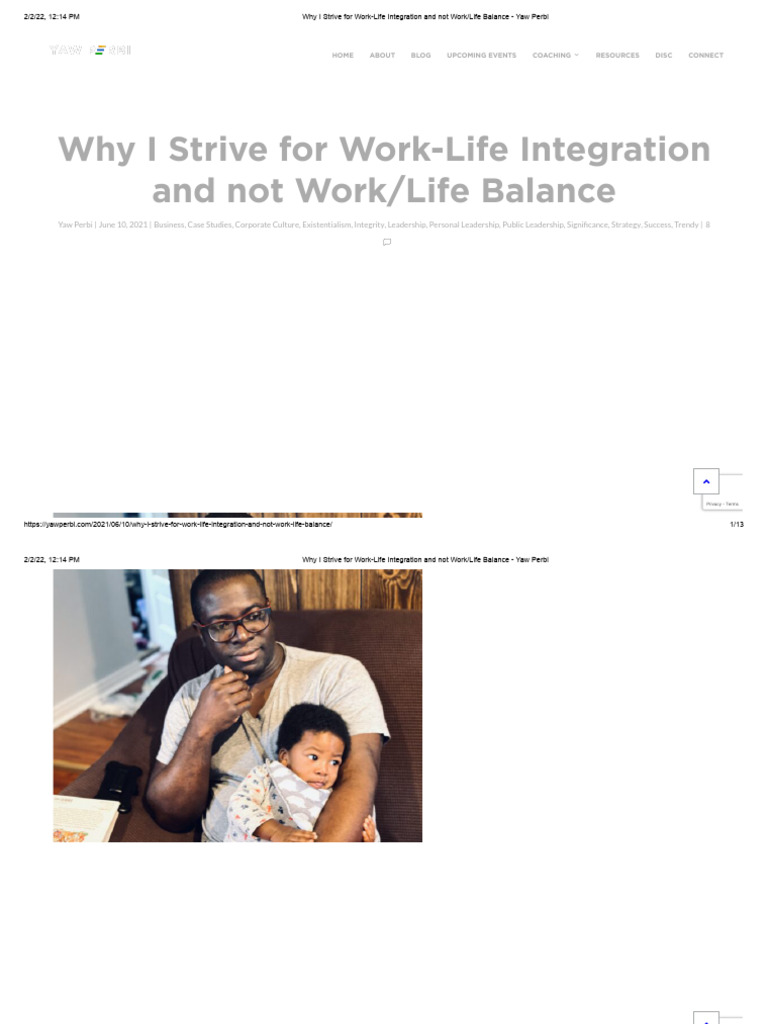 Why I Strive For Work-Life Integration and Not Work - Life Balance ...