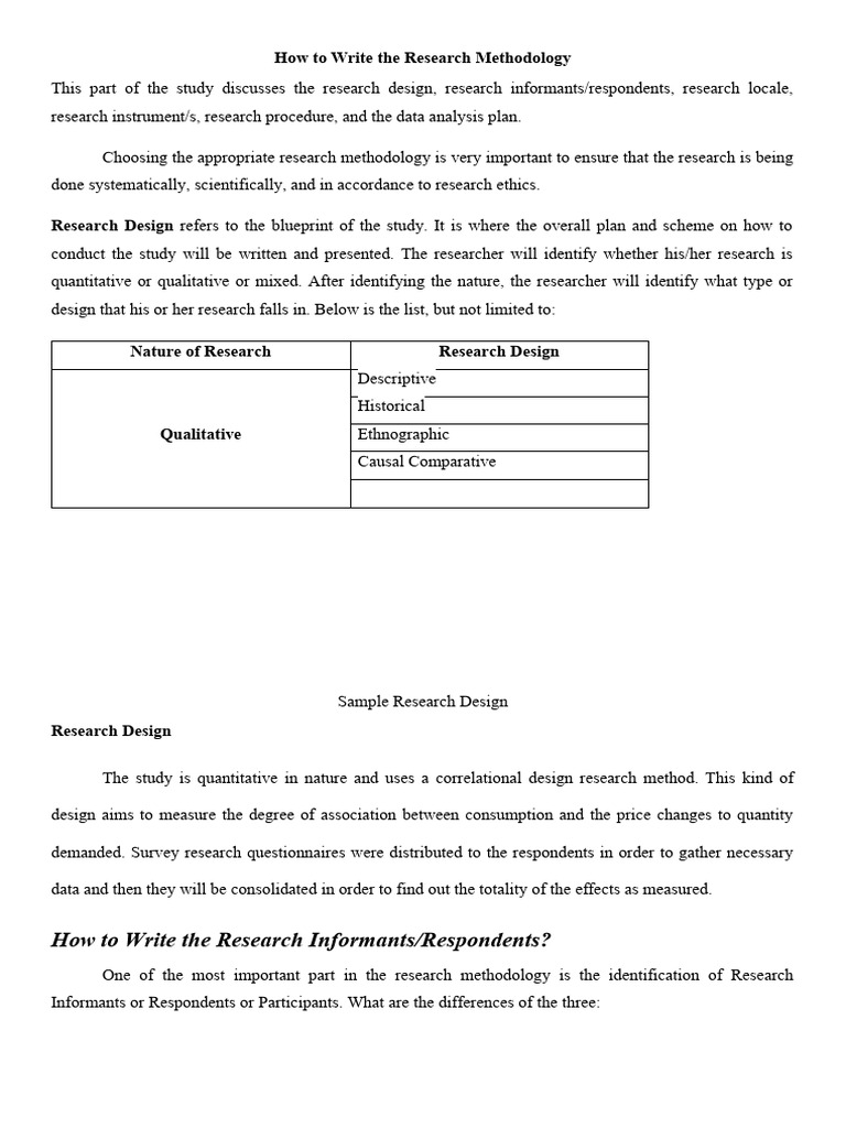 The Research Methodology With Format and Rubric | PDF | Methodology ...