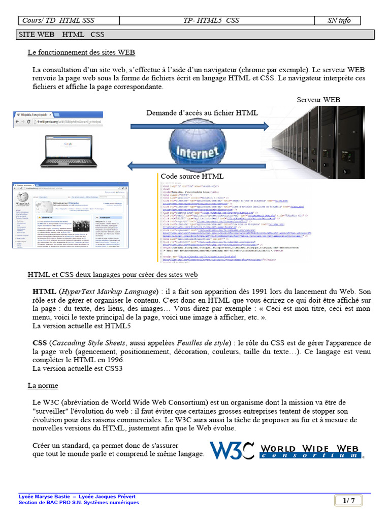 Cours HTML5 et CSS3 Complet PDF | PDF | Html | Internet