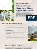 Swami Bharati Krishna Tirthaji Maharaja: A Pioneer of Vedic Mathematics