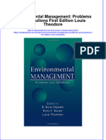 Textbook Environmental Management Problems and Solutions First Edition Louis Theodore Ebook All Chapter PDF