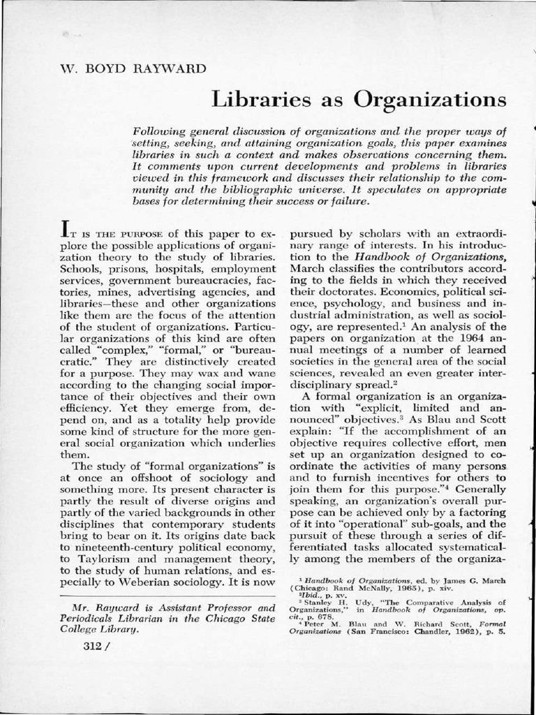 Libraries and Organization Theory Insights | PDF | Sociology | Bureaucracy