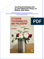Textbook Fetishism Psychoanalysis and Philosophy The Iridescent Thing 1St Edition Alan Bass Ebook All Chapter PDF