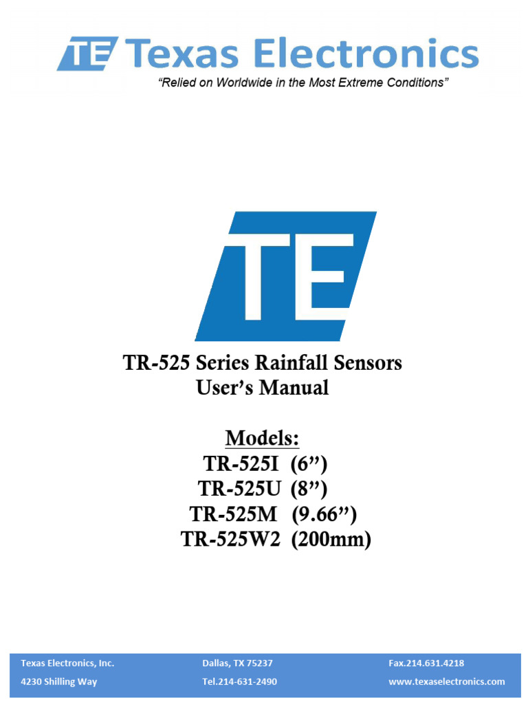 TR-525 Rain Gauge Calibration Guide | PDF | Calibration | Switch