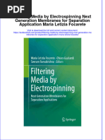 Textbook Filtering Media by Electrospinning Next Generation Membranes For Separation Application Maria Letizia Focarete Ebook All Chapter PDF