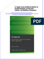 Download textbook Eu Agencies Legal And Political Limits To The Transformation Of The Eu Administration 1St Edition Chamon ebook all chapter pdf 