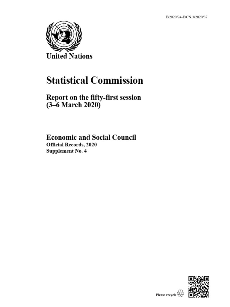 UN Statistical Commission 2020 Report | PDF | Capacity Building ...