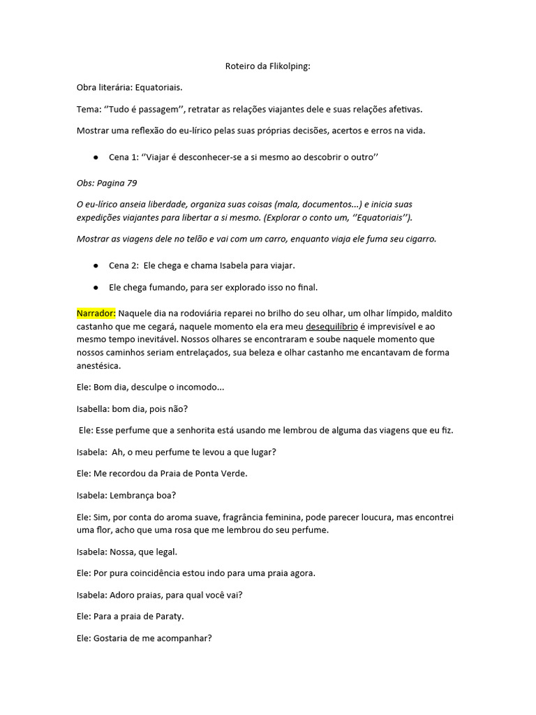 Roteiro da flikolping feito dia 05 2 pdf gravidez