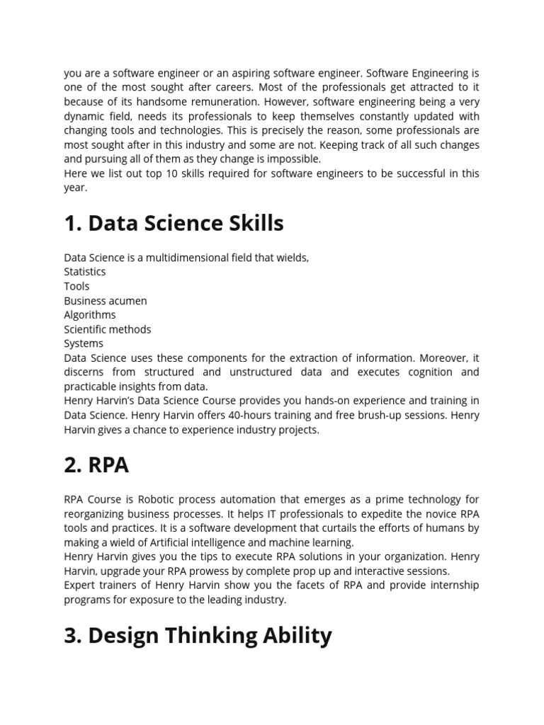 Top 10 Skills for Software Engineers 2023 | PDF | Internet Of Things ...