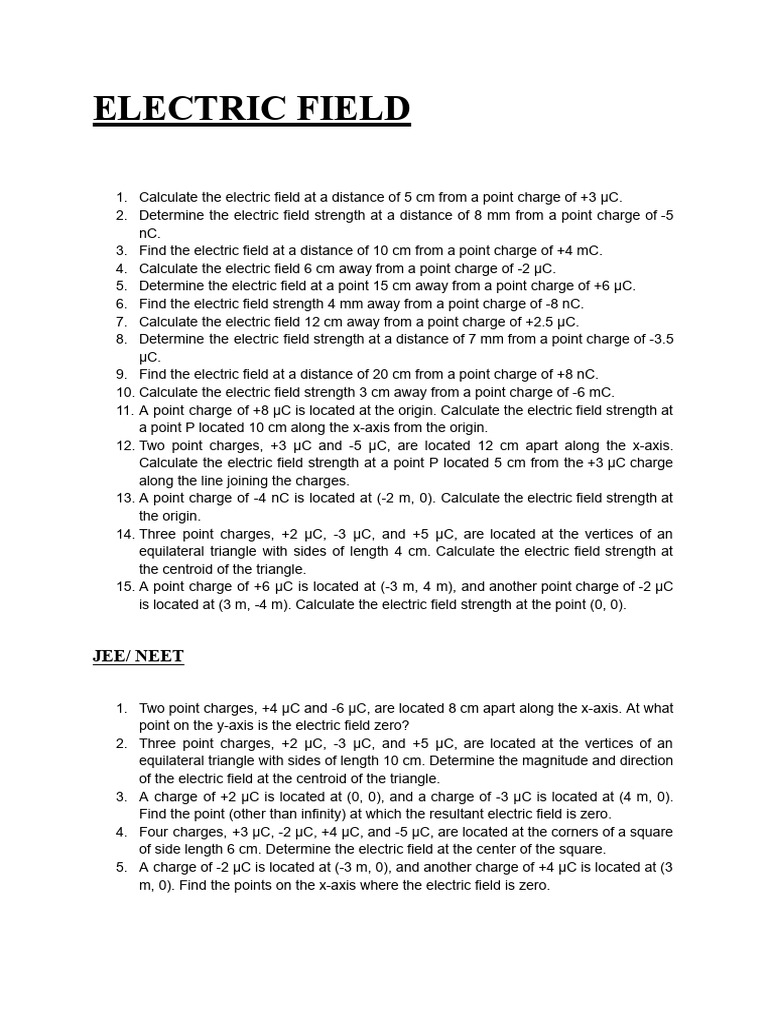 Electric Field Jee/ Neet Download Free PDF Triangle Electric Field