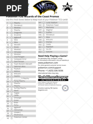 003 Wizards of The Coast Black Star Promo Checklist | PDF