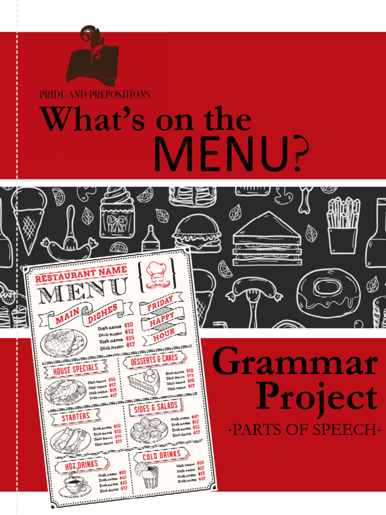 Parts of speech practice create a menu maker pdf adverb adjective