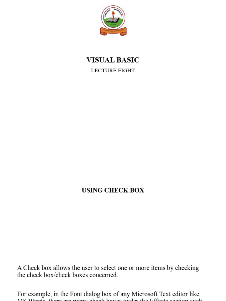 Vb lecture 8 download free pdf printing software engineering