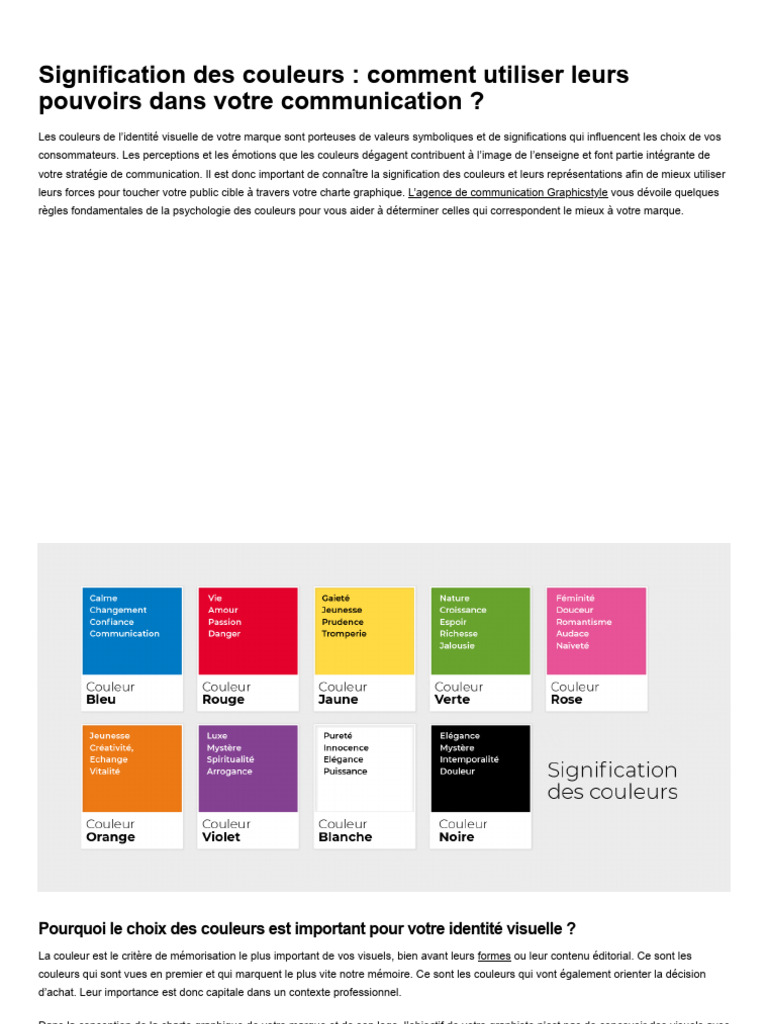 Signification des couleurs en communication | PDF | Marque | Blanc