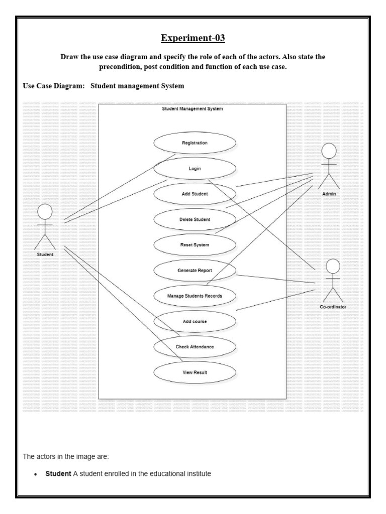 Use Case Diagram for Student Management System | PDF | Computing ...